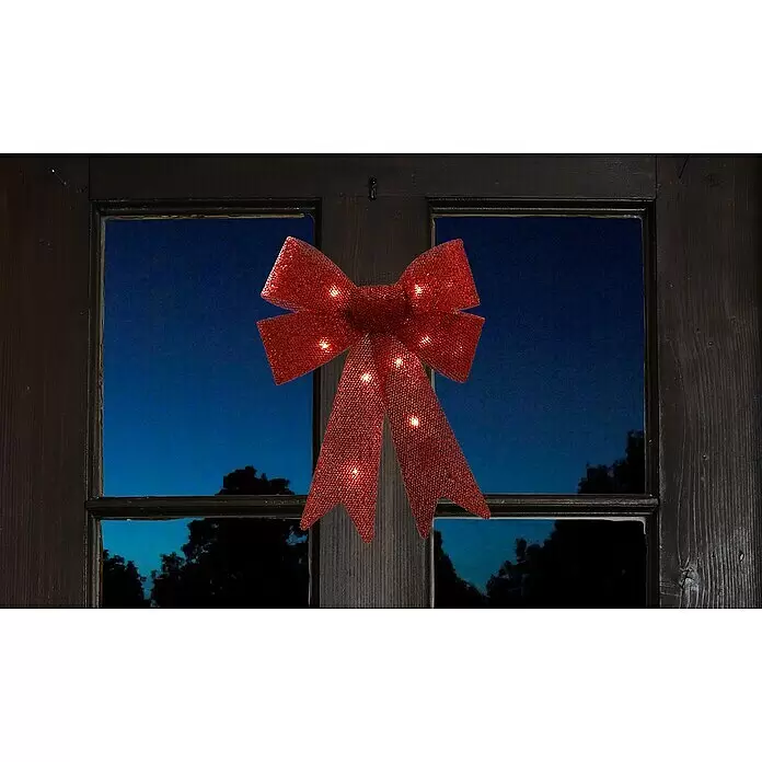 Geroma LED-Weihnachtsleuchte Schleife (L x B x H: 34 x 22 x 34 cm, Rot, Warmweiß)