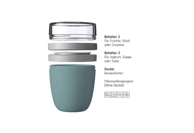 Mepal Lunchbox Ellipse Lunchpot Mini ø 9,1 cm, Kunststoff, (1-tlg), Spülmaschinengeeignet, Mikrowellenfest