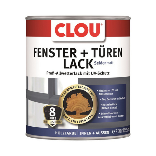 ALPINA FARBEN Fenster- und Türenlack, 750 ml Dose, hellgrau, für Innen & Außen