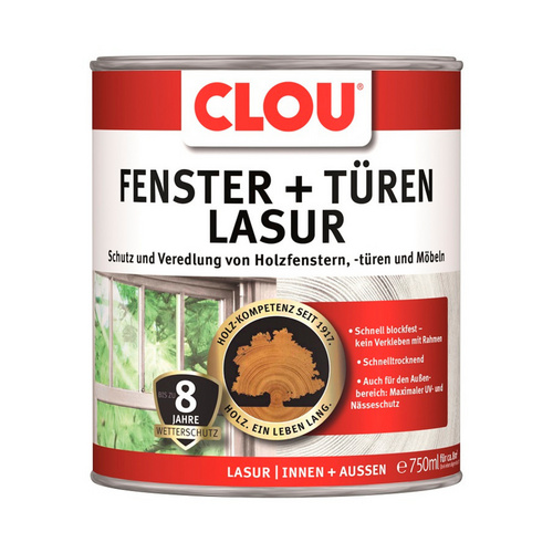 ALPINA FARBEN Fenster- und Türenlasur, 750 ml Dose, weiß, für Innen & Außen - weiss