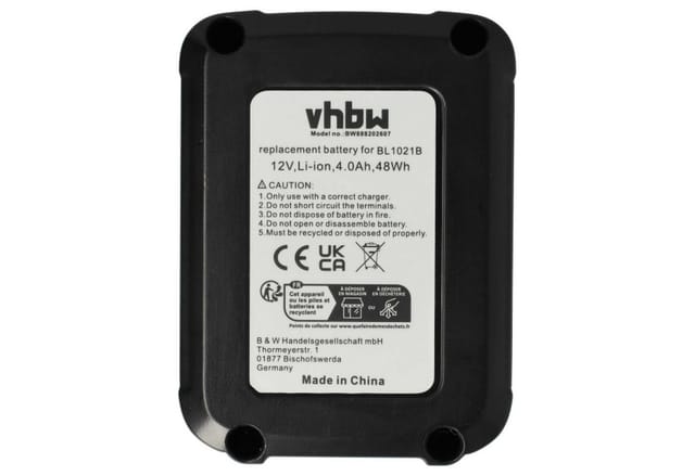 vhbw Akku Ersatz für Makita BL1021, BL1021B, BL1016, BL1020, BL1020B, Akku Akku Li-Ion 4000 mAh (12 V, 2 St), Leistungsfähige Austausch-Akkus für Werkzeug Powertools wie