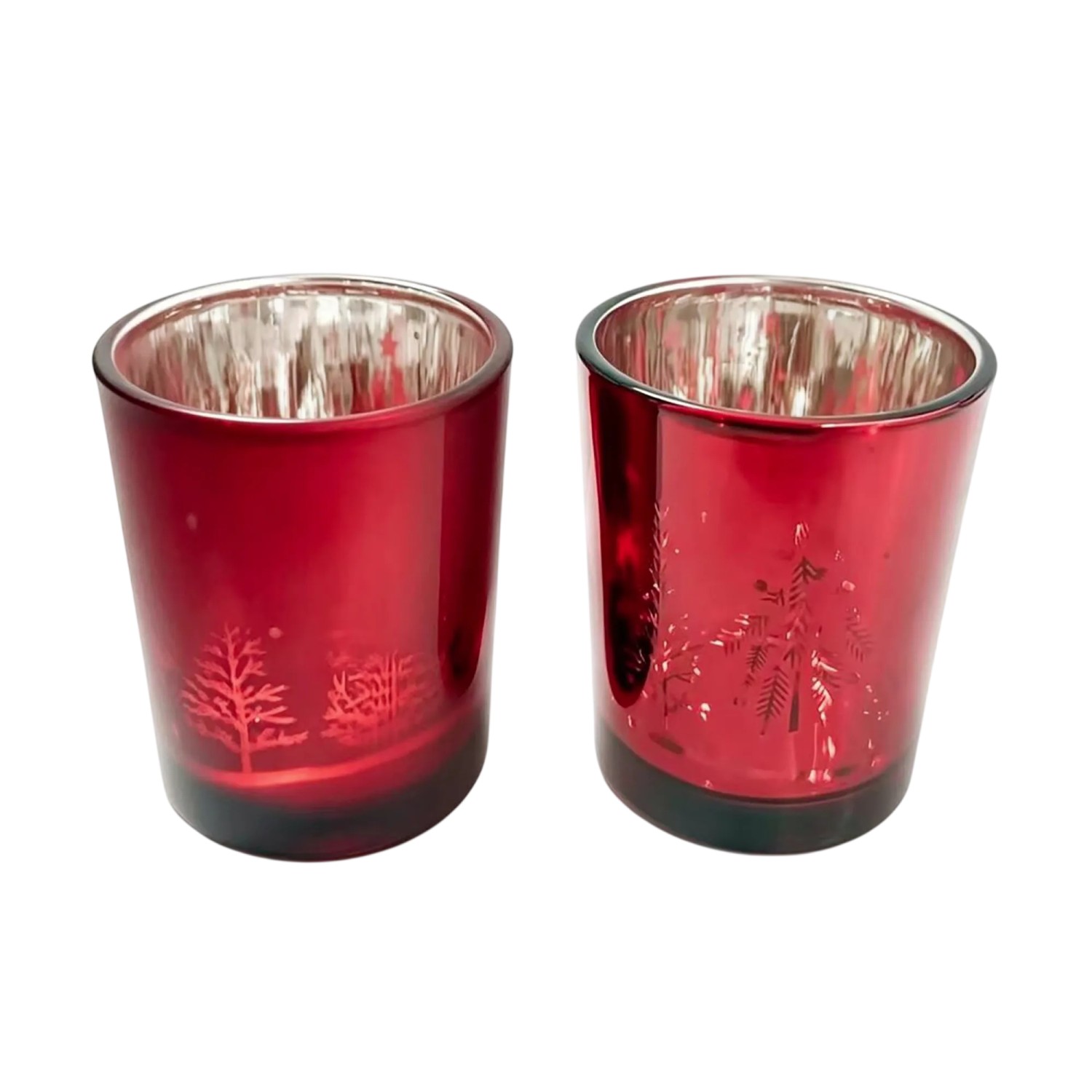 Boltze Windlicht-Sagel Rund 6,5 cm Rot 2-fach Sortiert
