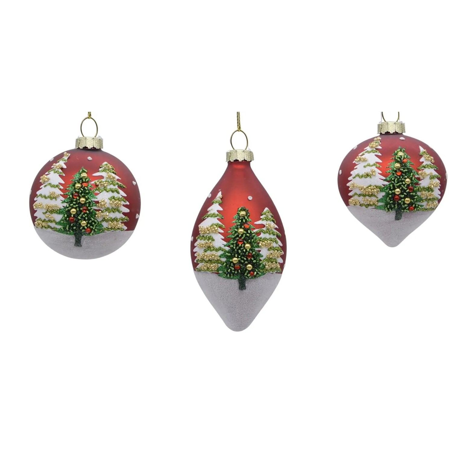 Boltze Weihnachtskugel Teano 8 cm Mehrfarbig 3-fach Sortiert