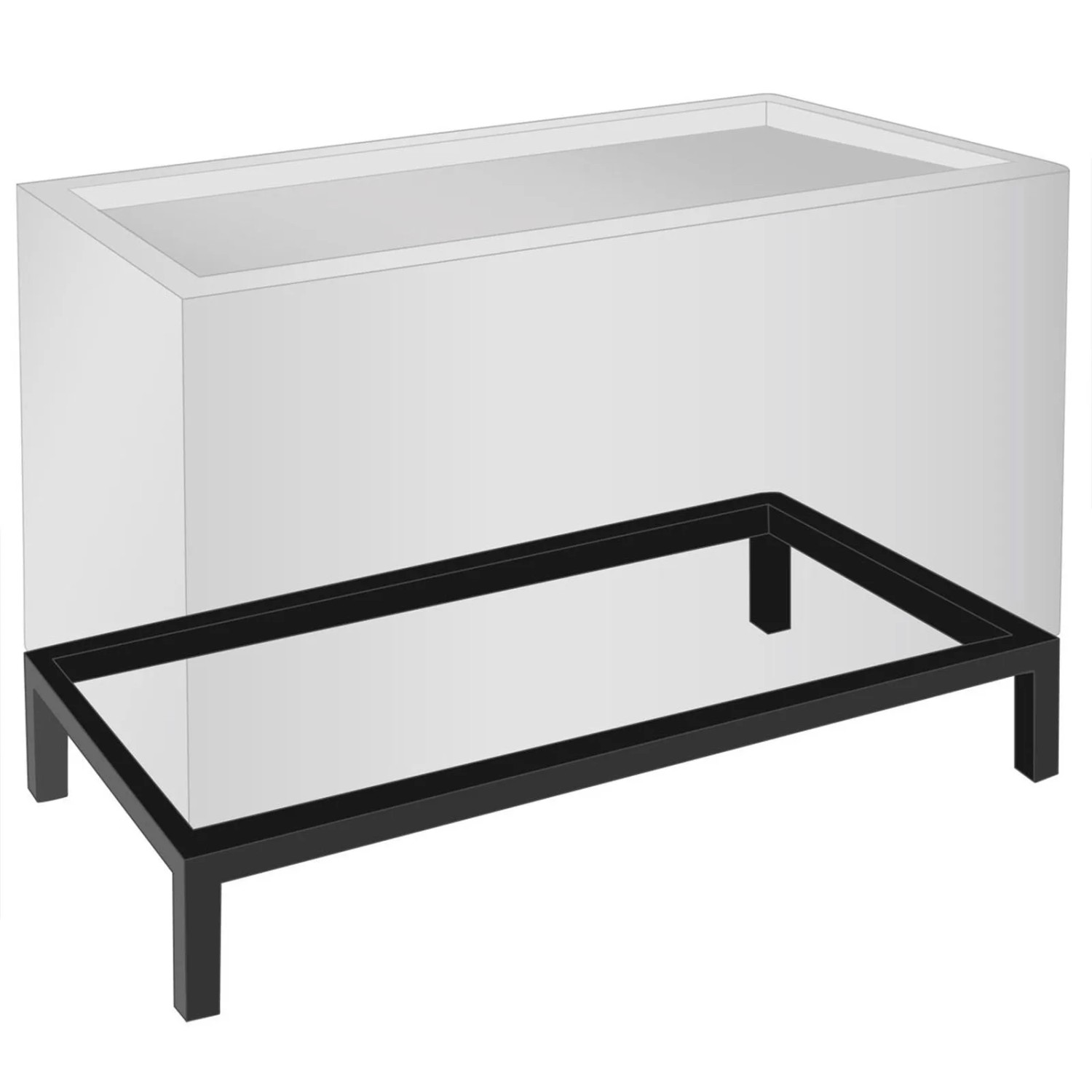 Vivanno Untergestell Base 100 cm x 45 cm x 10 cm Schwarz