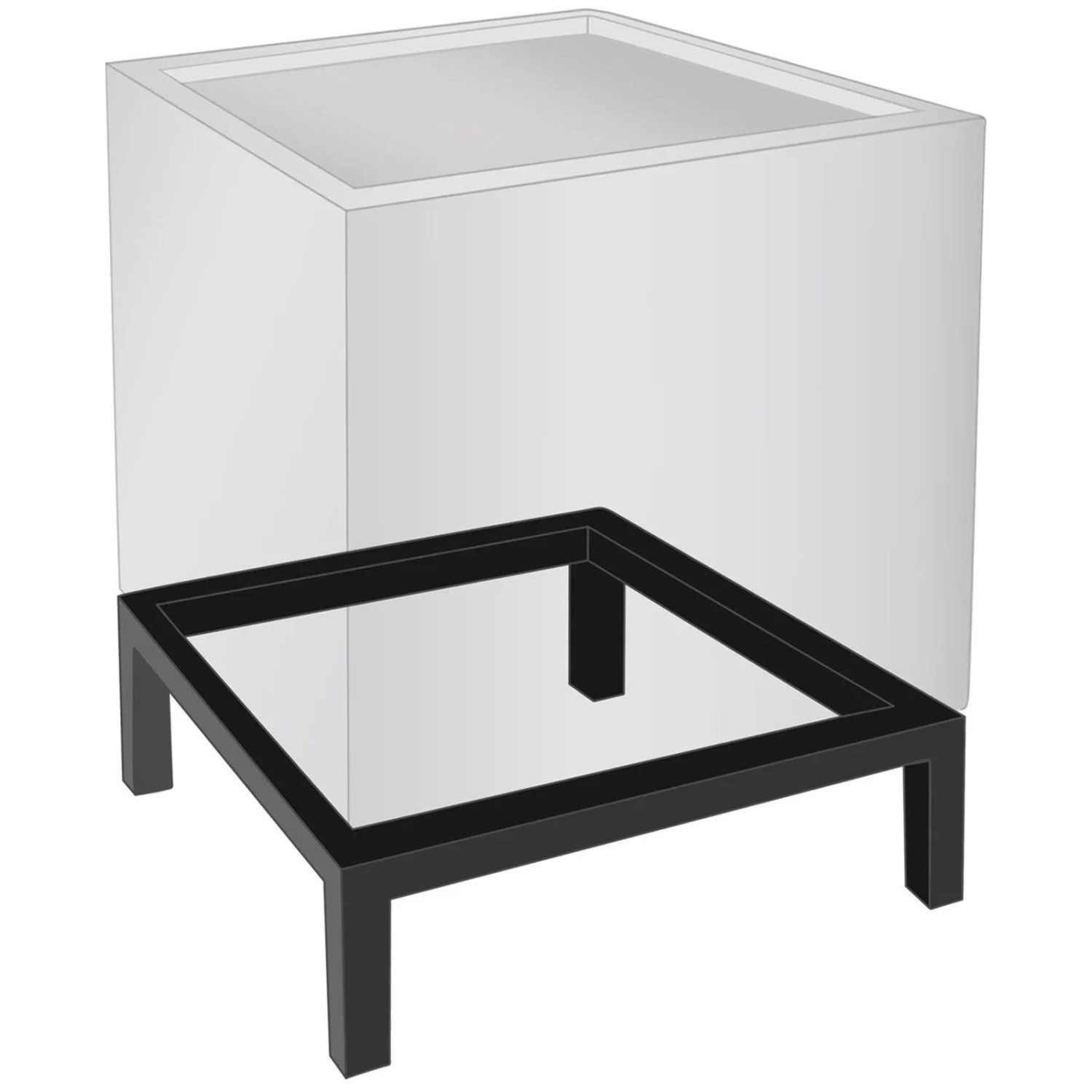 Vivanno Untergestell Base 50 cm x 50 cm x 10 cm Schwarz