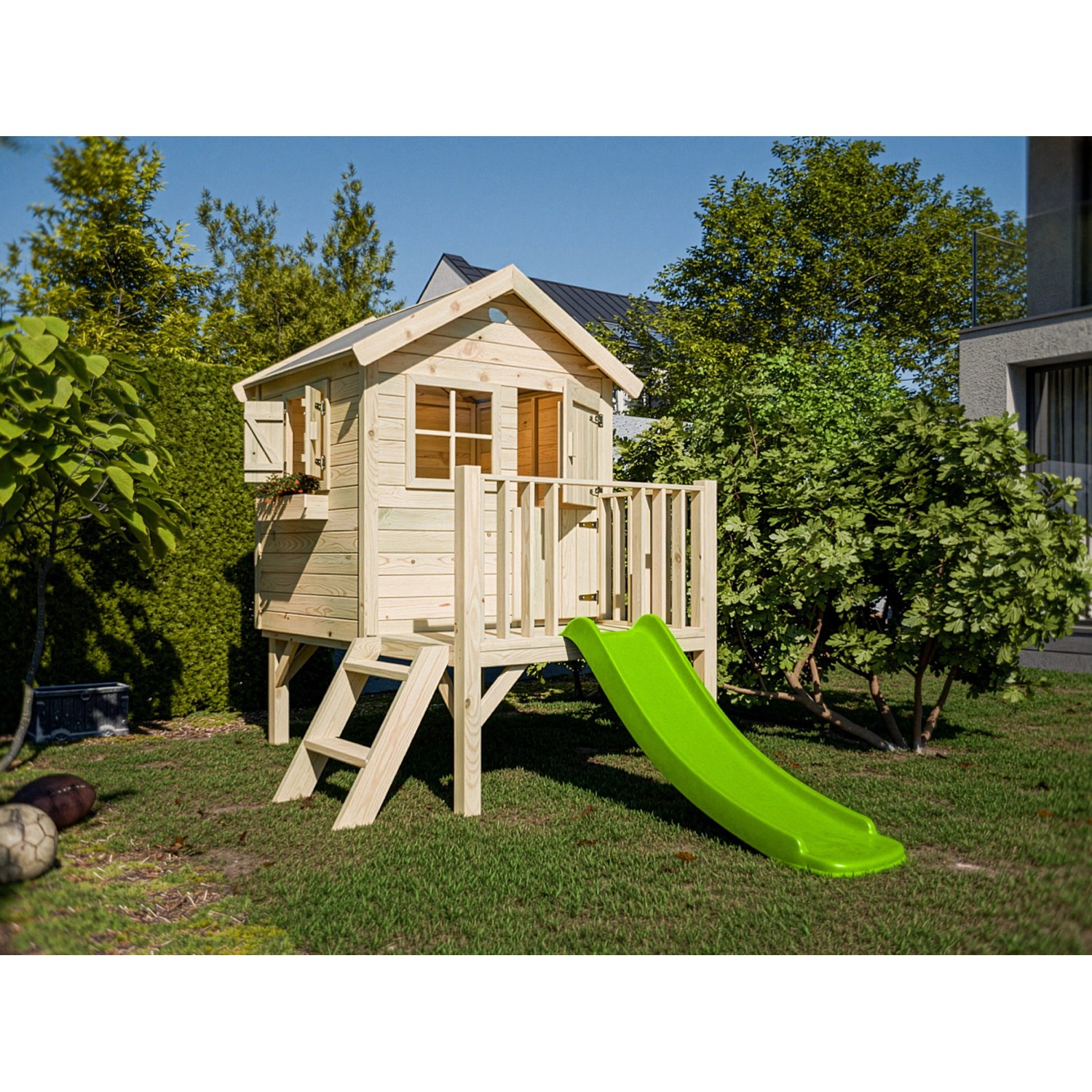 Prestige Garden Stelzenhaus Funny L KDI Inklusive Rutsche