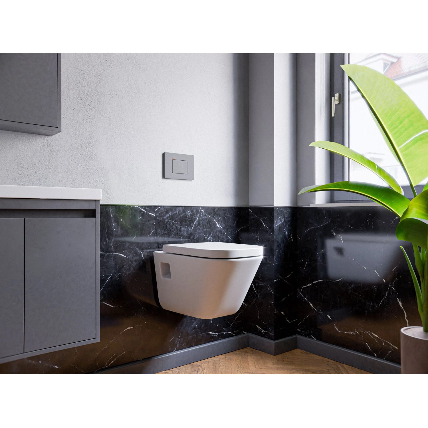 Timeless Living Wandpaneele Marmoroptik Schwarz RenoVario Wasserfest Vinyl SPC 4 mm