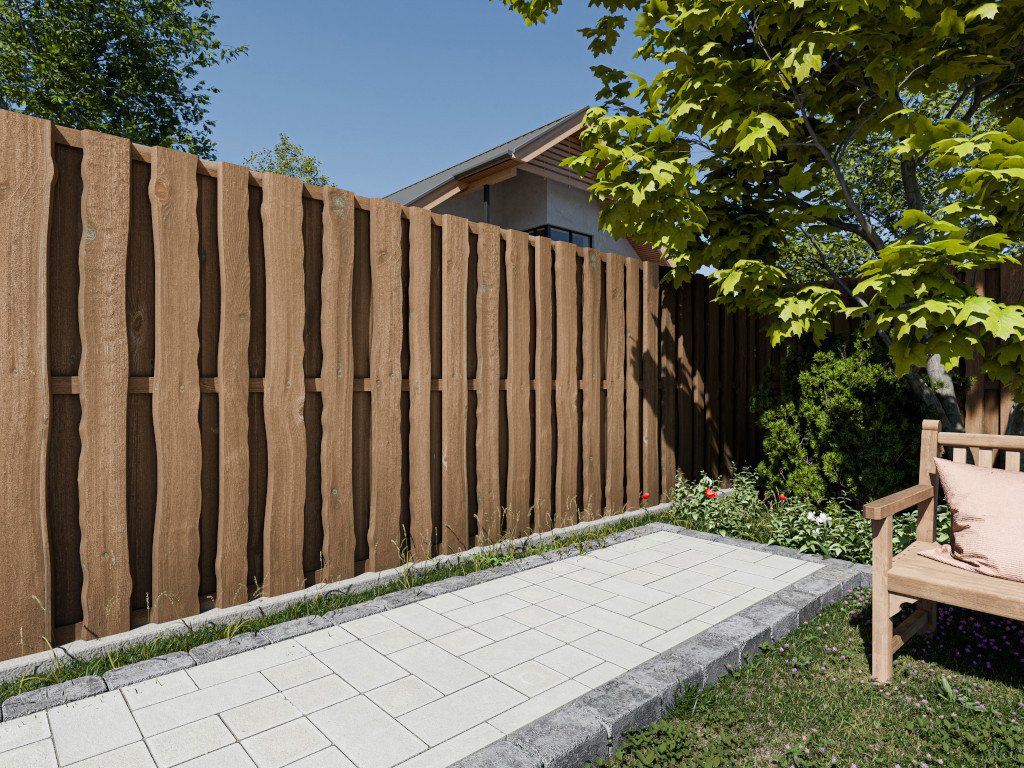 Woodtex Sichtschutzzaun Natura Kiefer Braun Kesseldruckimprägniert Bild 4