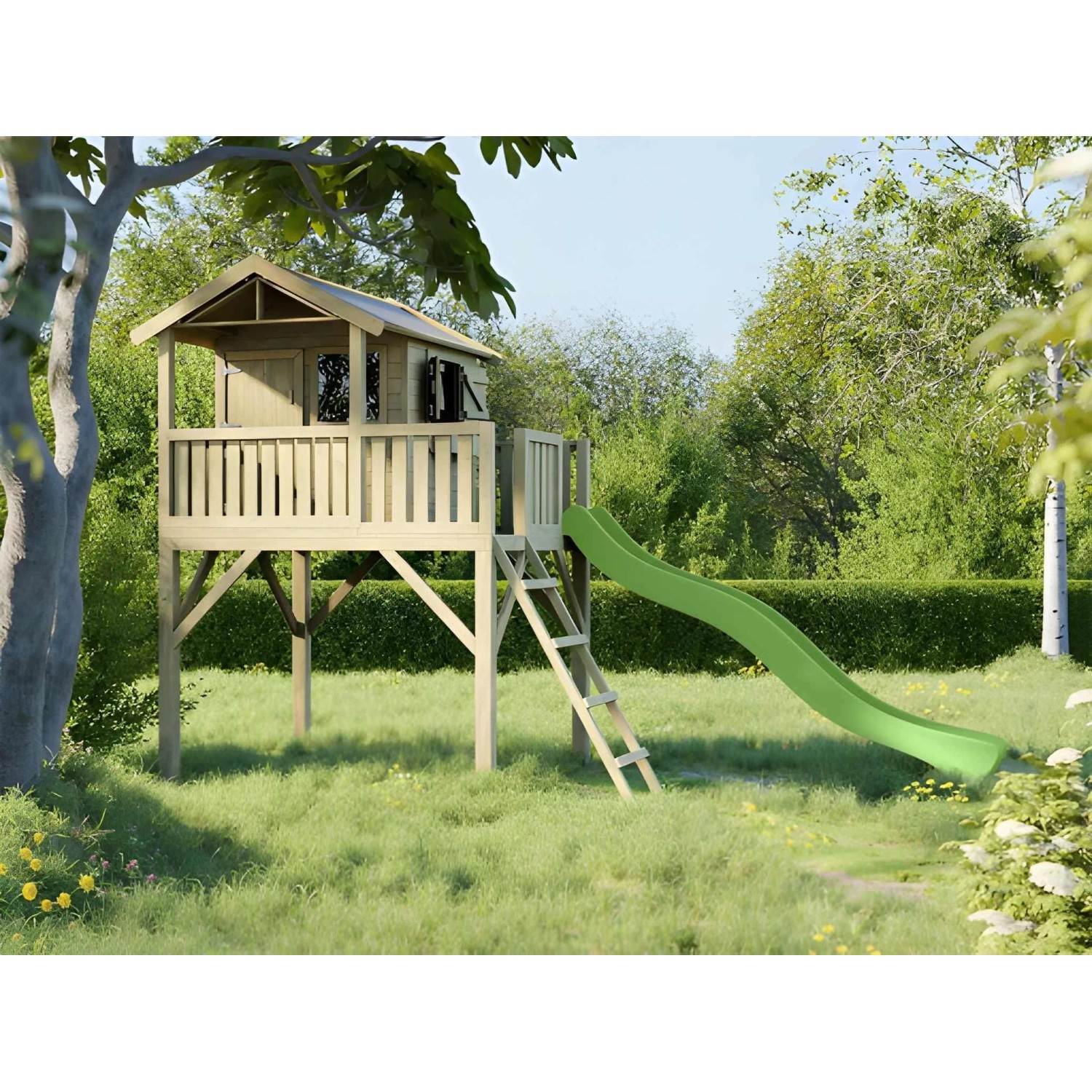 Prestige Garden Stelzenhaus Funny XXL KDI Inklusive Rutsche