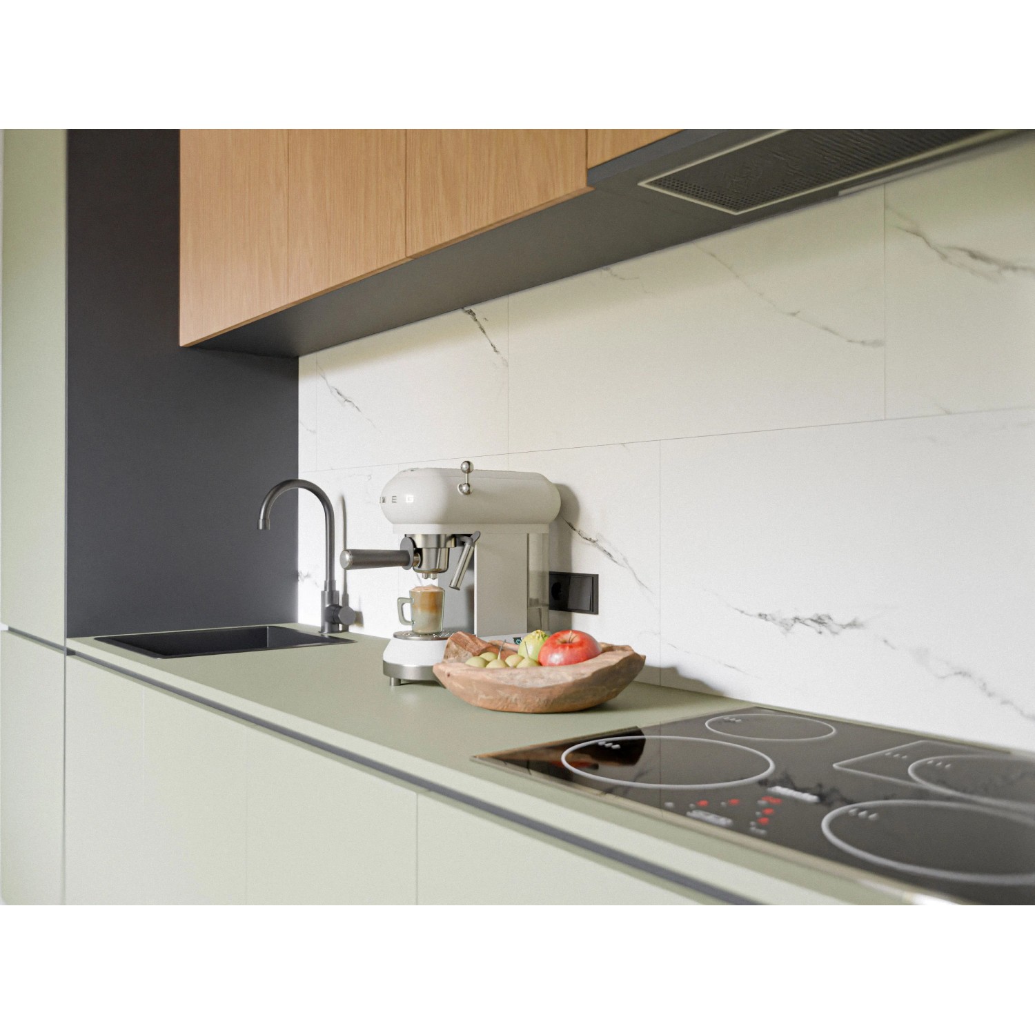Timeless Living Wandpaneele Marmoroptik Weiß RenoVario Wasserfest Vinyl SPC 4 mm