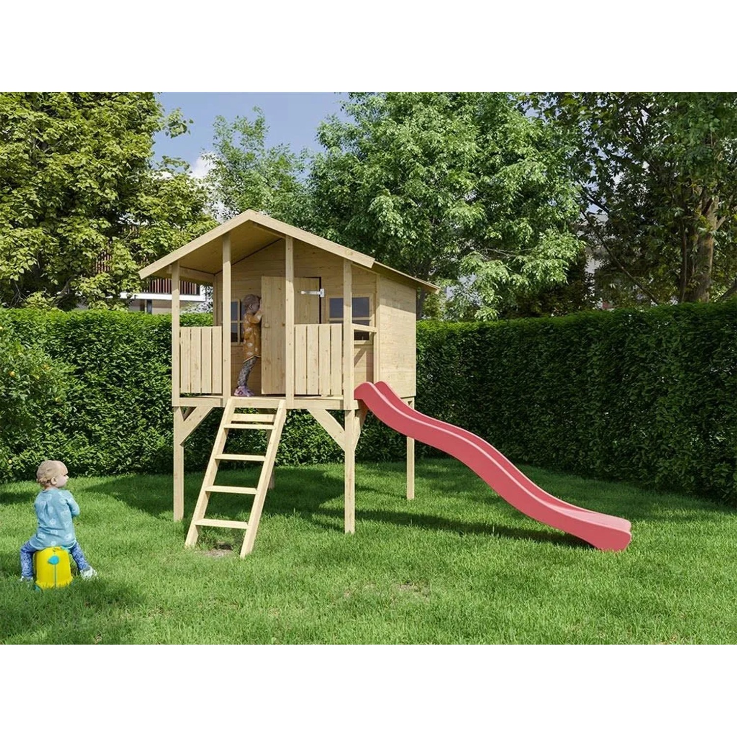 Belladoor Stelzenhaus Toby Inklusive Rutsche Rot