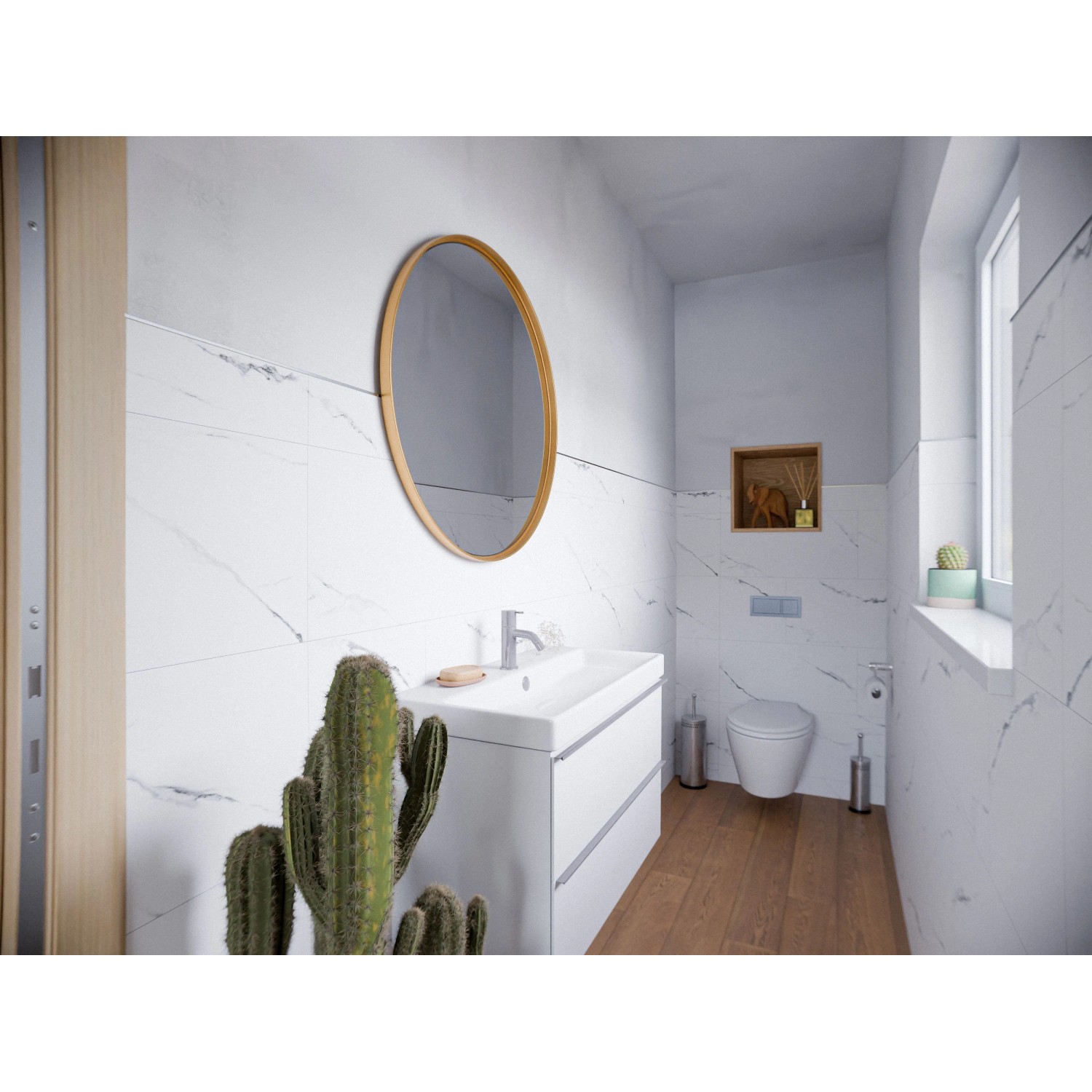 Timeless Living Wandpaneele Marmoroptik Weiß Hochglanz RenoVario Wasserfest Vinyl SPC