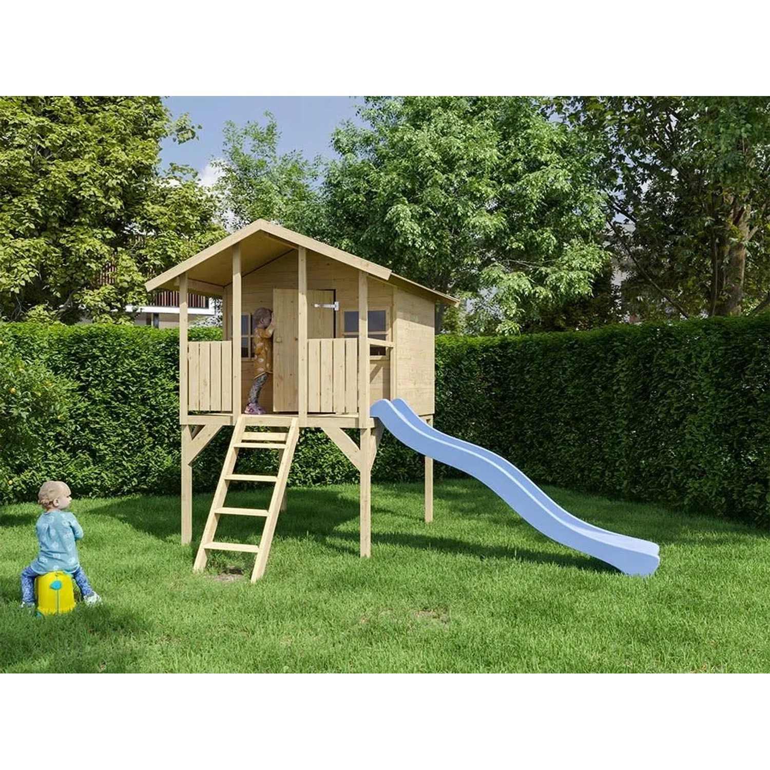 Belladoor Stelzenhaus Toby Inklusive Rutsche Blau