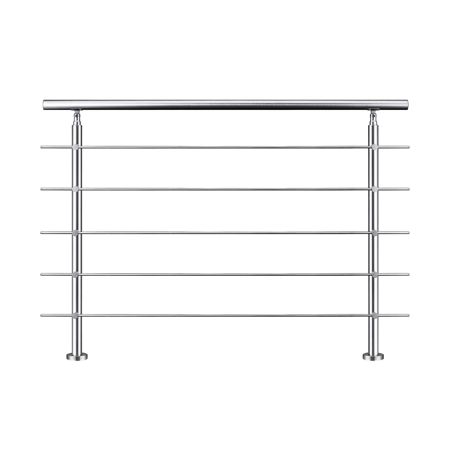 AICA Geländer Set Aus Edelstahl Erweiterbar Mit 5 Querstangen Länge 150 cm