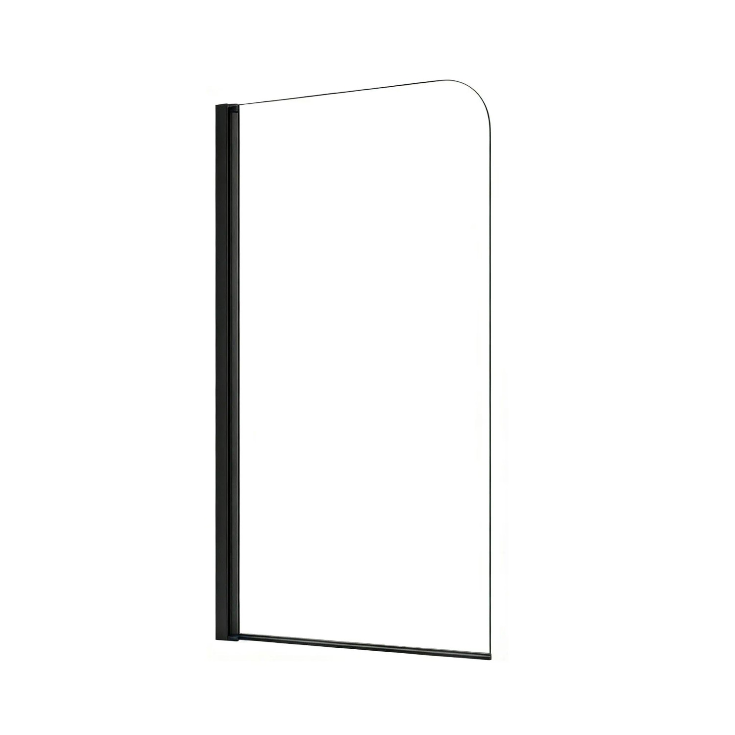 AICA Badewannenfaltwand Gebogenes Glas Pendeltür 80 x 140 cm 4 mm ESG Mattschwarz