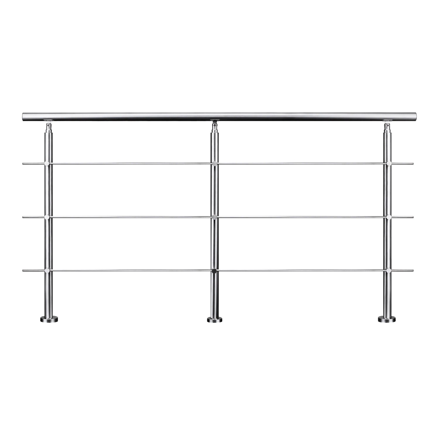 AICA Geländer Set Aus Edelstahl Erweiterbar Mit 3 Querstangen Länge 200 cm