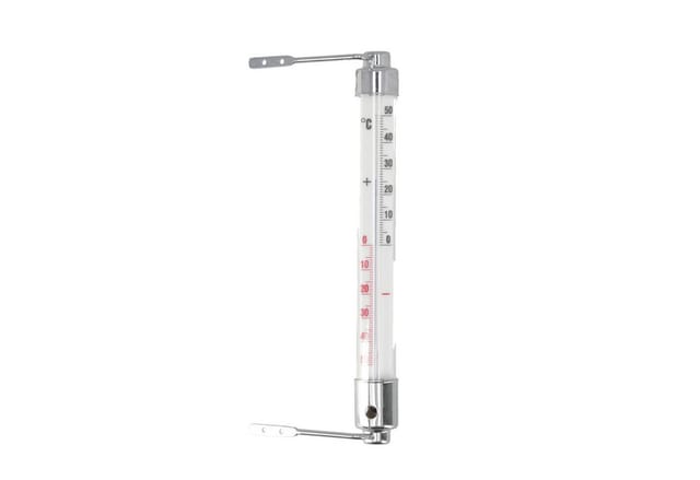 Lantelme Fensterthermometer Wiener Metall Thermometer Analog Außen Fenster Garten Außenthermometer, Temperatur Analog -50 bis 50°C, Außenthermometer, 20cm Lang Gartenthermometer, Deutsche Herstellung