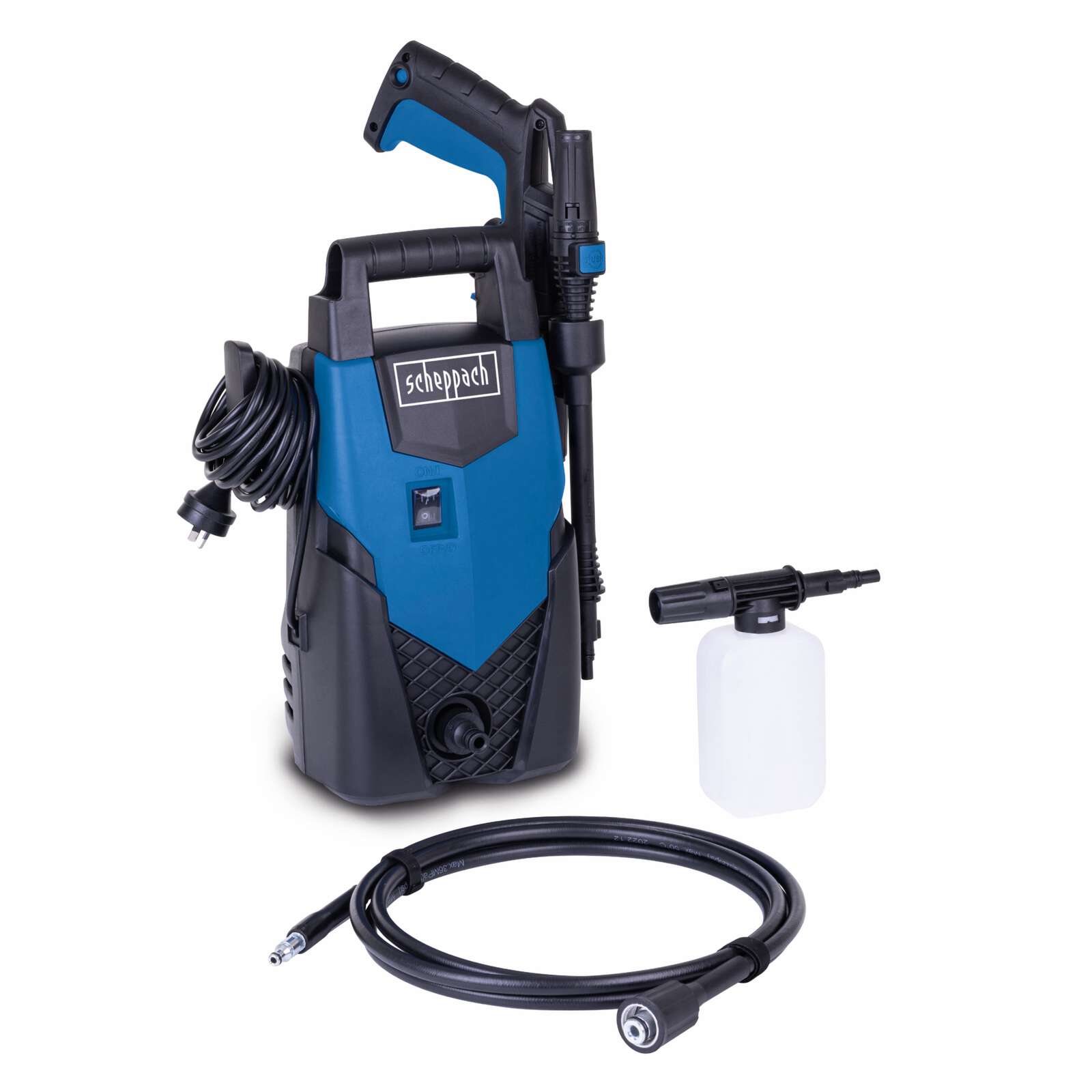 Elektro Hochdruckreiniger HCE1400 Scheppach - 1400W | 110bar | 408 L/h | Quick-Connect-System | 3m Schlauch | inkl. Zubehör Bild 4