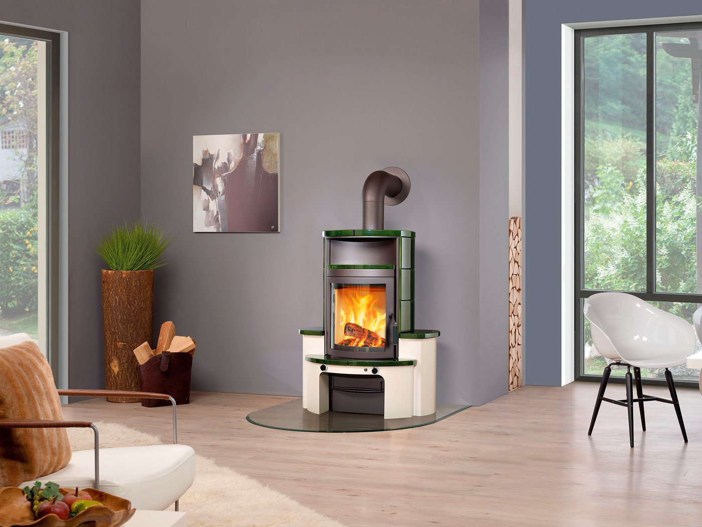 HARK Kaminofen Avenso GT ECOplus 8 KW, 8 kW, Dauerbrand, grün-glänzend, Exklusiv Bild 2
