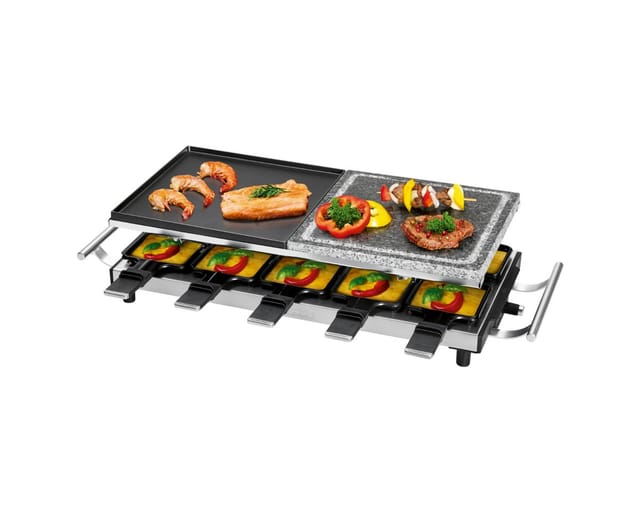 ProfiCook Raclette PC-RG 1144, Raclette 8 Personen heißer Stein & Naturgrillstein