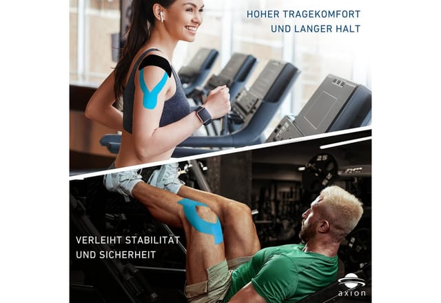 Axion Kinesiologie-Tape PRECUT 6er Mix-Set, je 20 vorgeschnittene Sport Tapes 25 x 5 cm (Set, 6-St) MEDIZINPRODUKT • Wasserfest • hautfreundlich • elastisch
