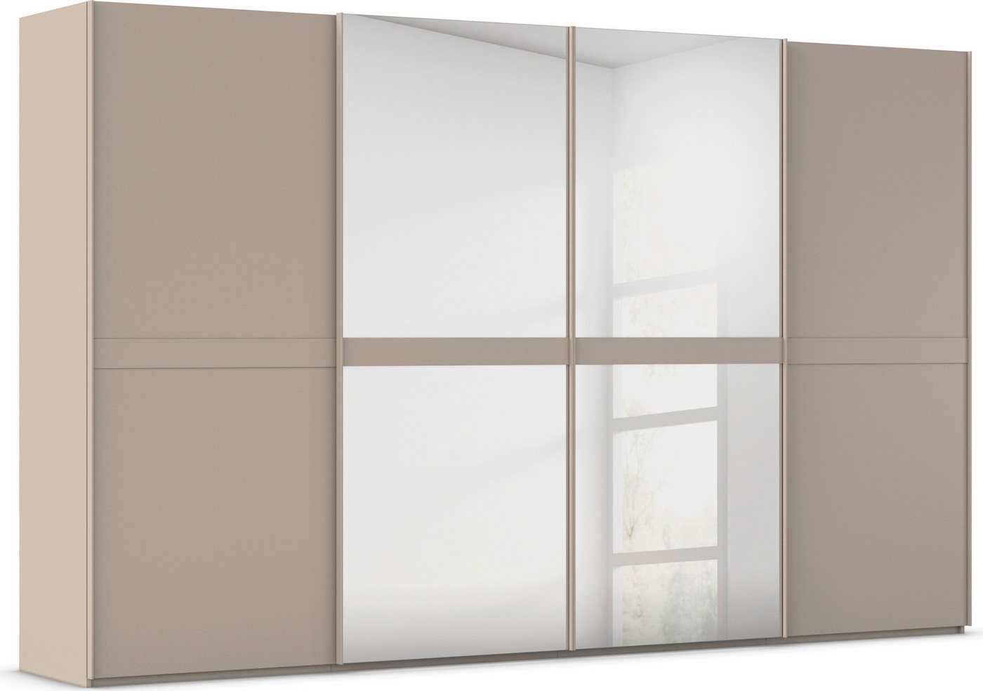 rauch Schwebetürenschrank Kleiderschrank Schrank Garderobe Schlafzimmerschrank SCALE-LINE edle Optik mit Bauchbinde in Korpusfarbe mit Spiegel MADE IN GERMANY Bild 5
