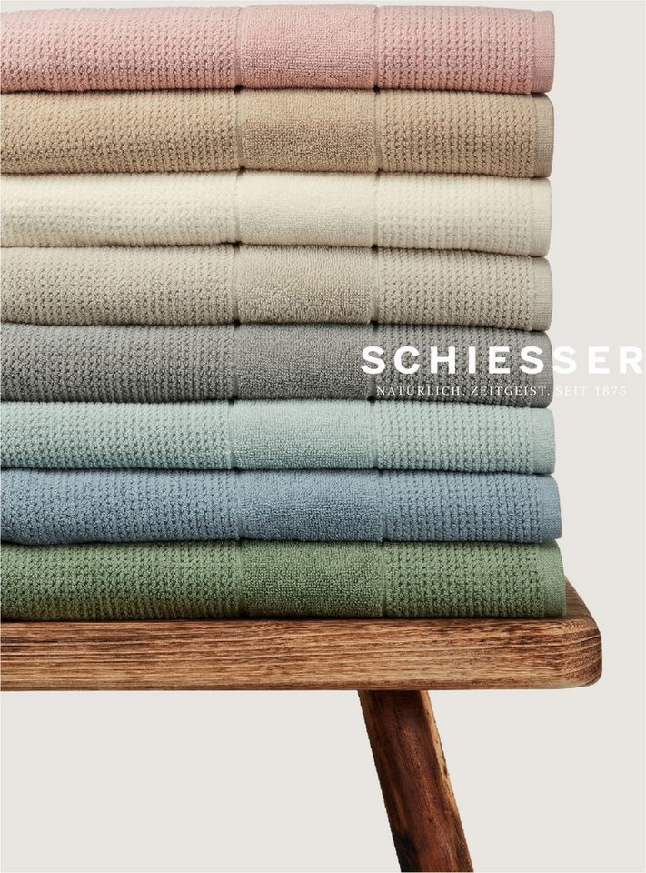 Schiesser Saunatuch Turin in angesagter Reiskornoptik, Frottier (1-St), OEKO-TEX® MADE IN GREEN Bild 4