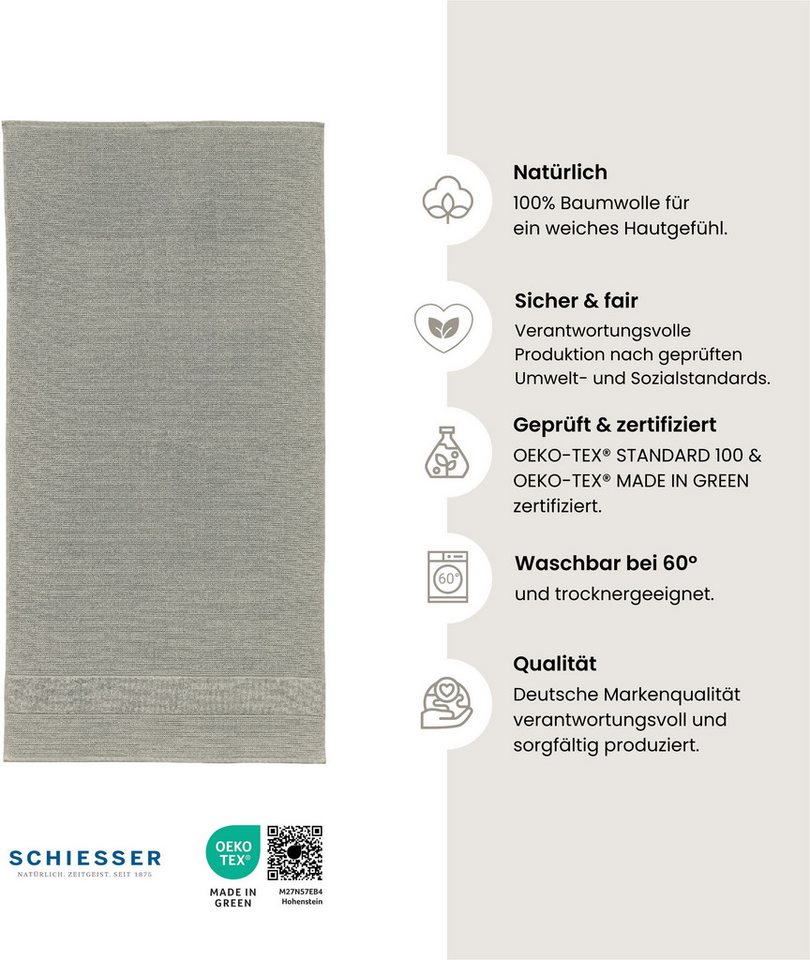 Schiesser Saunatuch Turin in angesagter Reiskornoptik, Frottier (1-St), OEKO-TEX® MADE IN GREEN Bild 5