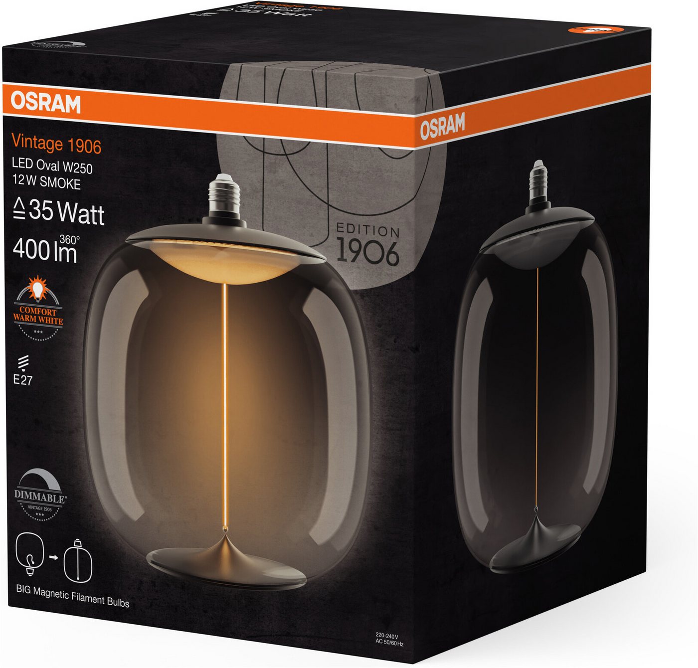 Osram LED-Filament Vintage 1906 Big Oval, E27, 1 St., Warmweiß Bild 5