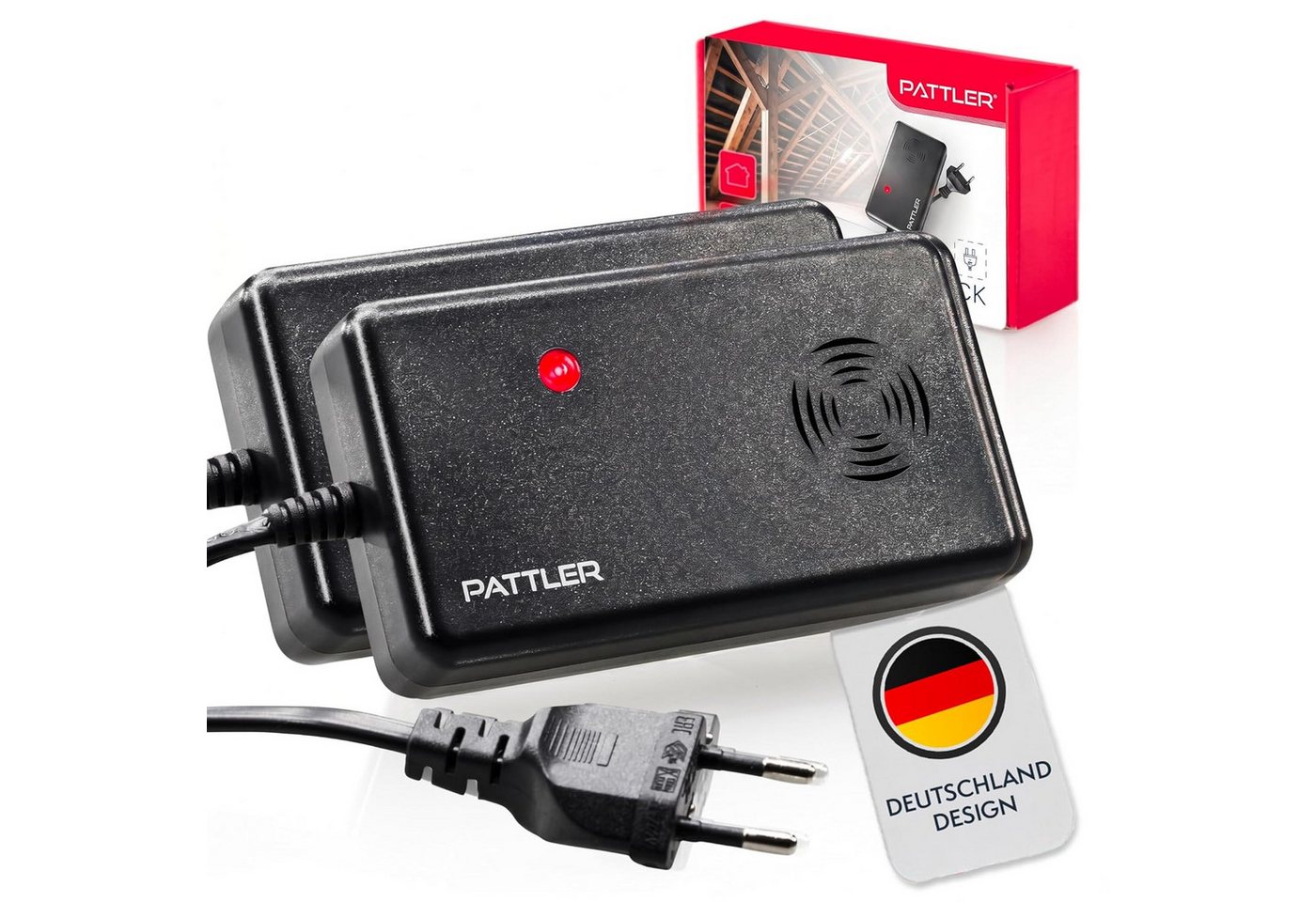 Pattler Ultraschall-Tierabwehr Marderschreck mit Hochfrequenztönen, 2 Geräte für ca. 120 m² Bild 3