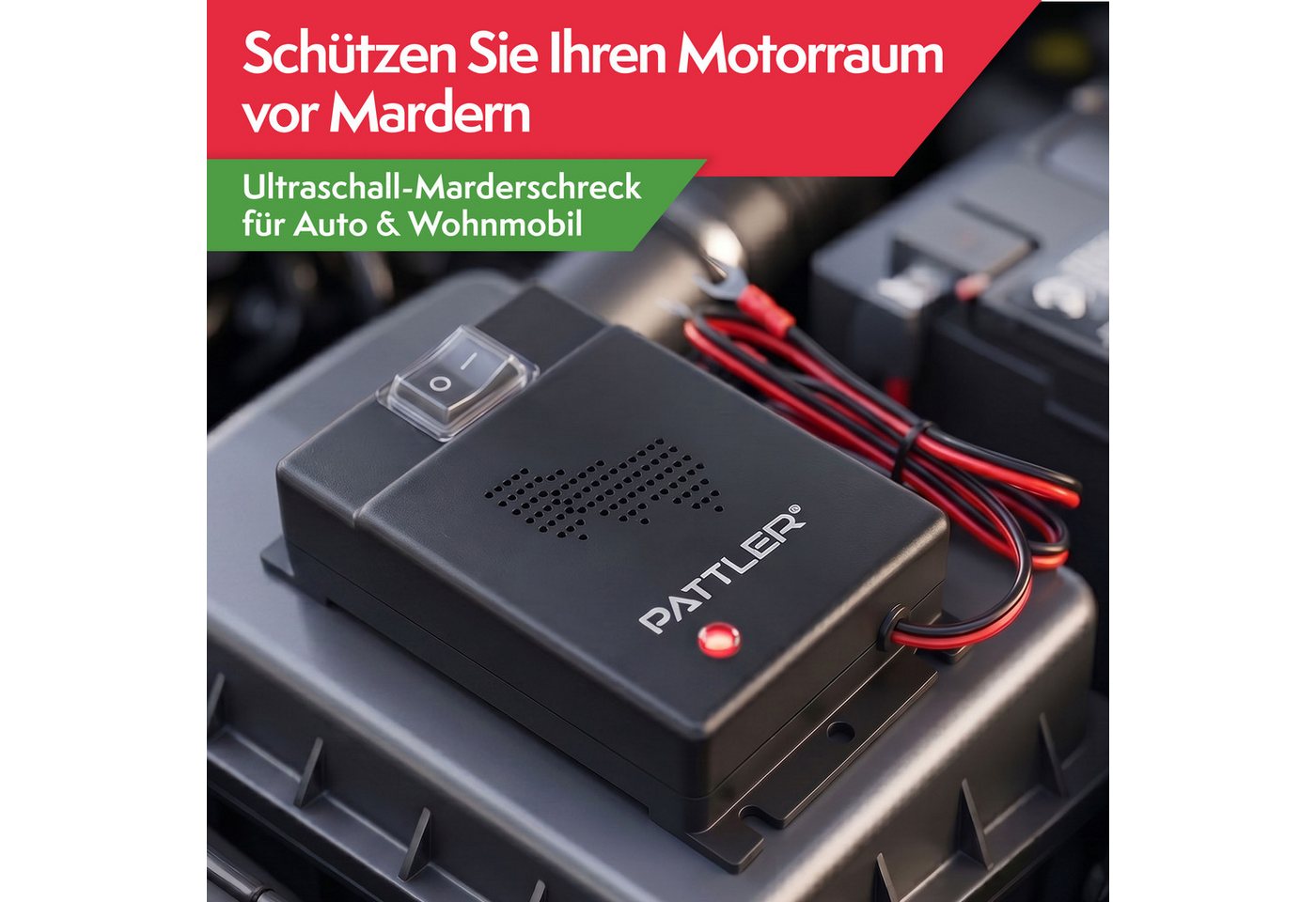 Pattler Ultraschall-Tierabwehr Marderschreck 12 Volt fürs Auto, 1 Gerät