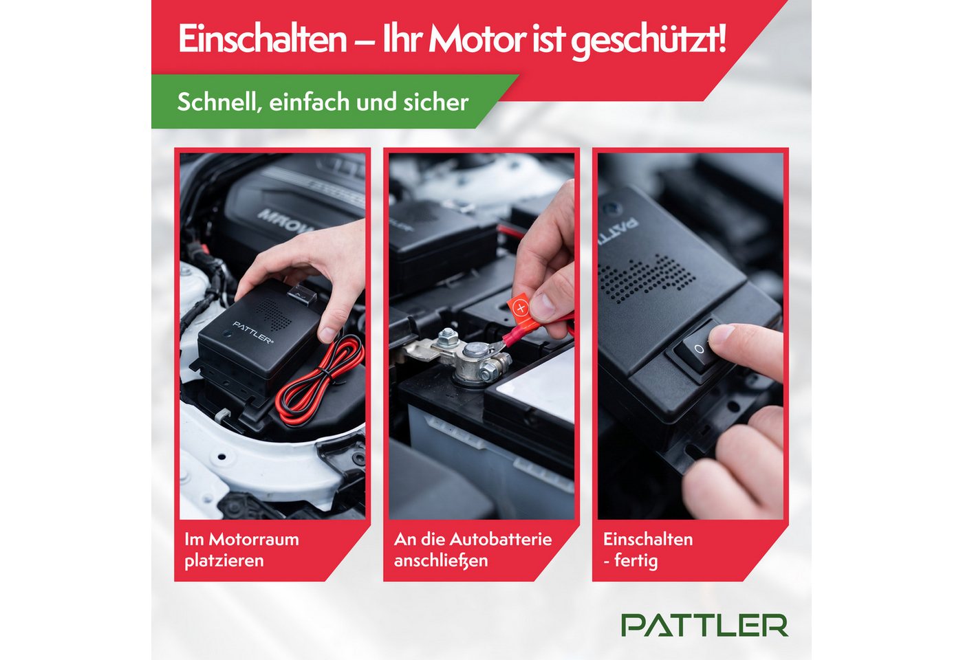 Pattler Ultraschall-Tierabwehr Marderschreck 12 Volt fürs Auto, 1 Gerät Bild 2