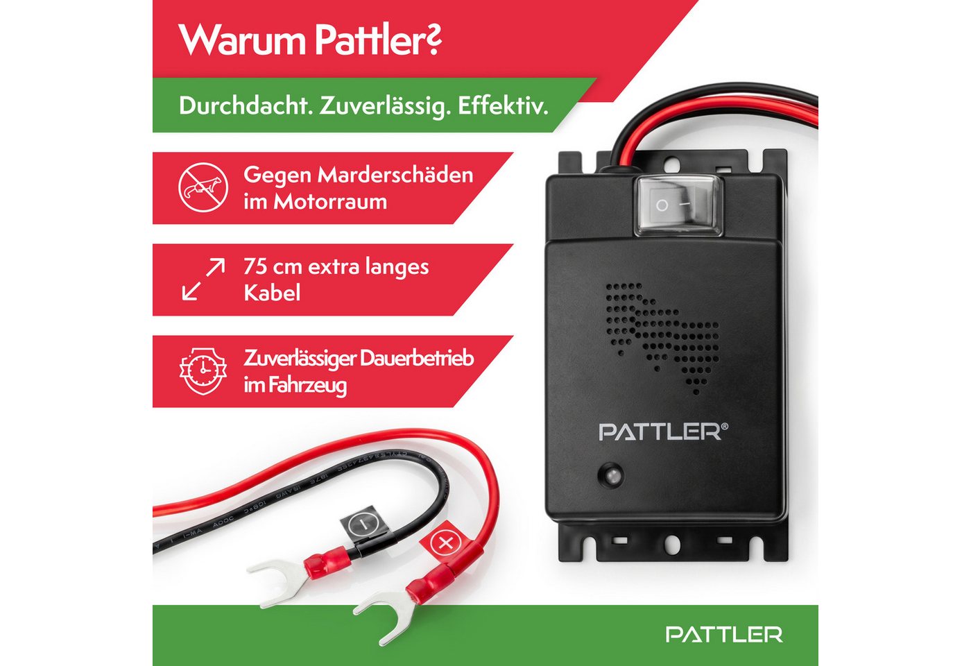 Pattler Ultraschall-Tierabwehr Marderschreck 12 Volt fürs Auto, 1 Gerät Bild 3