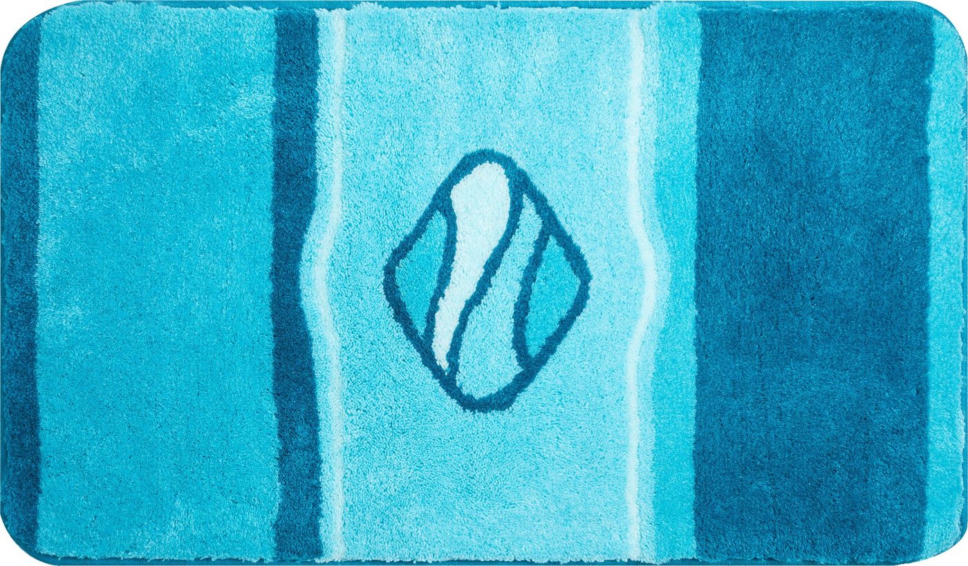 Grund Badematte Jewel, Höhe 24 mm, rutschhemmend beschichtet, fußbodenheizungsgeeignet, Polyacryl, quadratisch, besonders dichter Flor, Badematten mit Streifen Bild 4