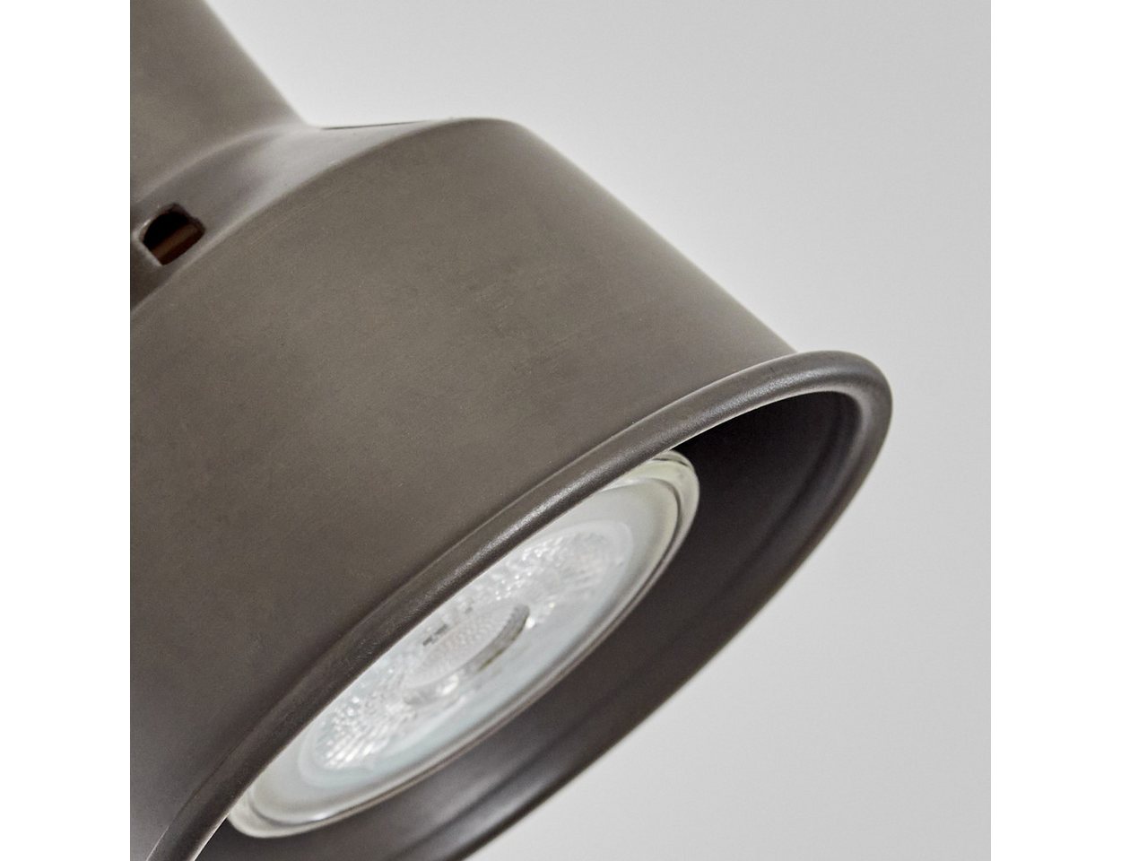 hofstein Wandleuchte Wandlampe aus Holz/Metall in Dunkelbraun/Stahlfarben, ohne Leuchtmittel, Leuchte im modernen Industrial Design mit verstellbarem Schirm, E27