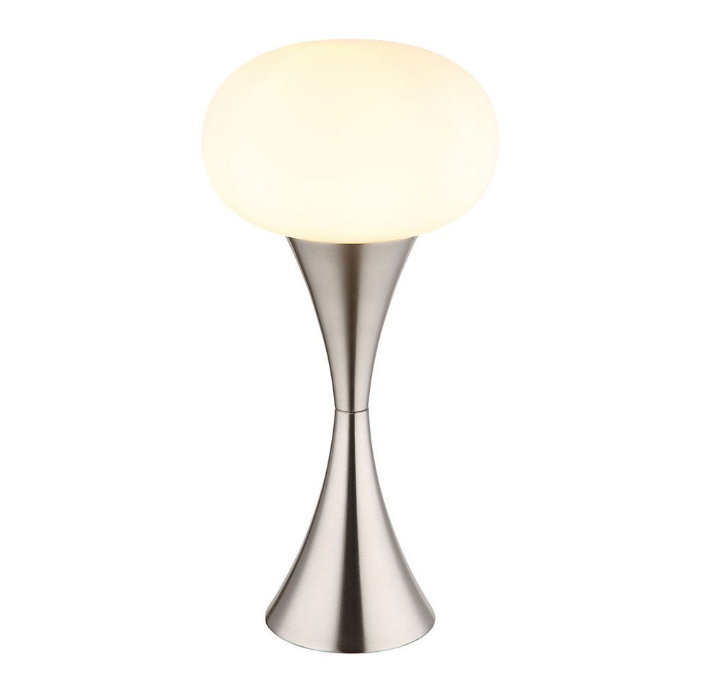 GLOBO LIGHTING LED Tischleuchte, Leuchtmittel inklusive, Warmweiß, Tischleuchte Tischlampe Wohnzimmerlampe Glas nickel matt LED H 36,9 cm Bild 3