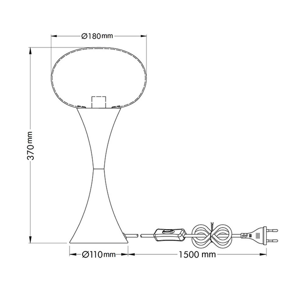 GLOBO LIGHTING LED Tischleuchte, Leuchtmittel inklusive, Warmweiß, Tischleuchte Tischlampe Wohnzimmerlampe Glas nickel matt LED H 36,9 cm Bild 5