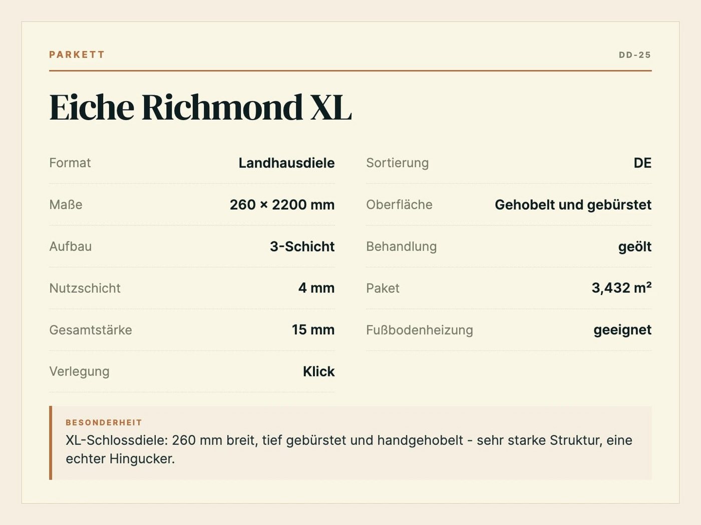 DielenDealer Parkett Musterstück Eiche Richmond XL geräuchert geölt Klick (ca. 19 × 28 cm), 1 Musterstück, ca. 19 × 28 cm Bild 3