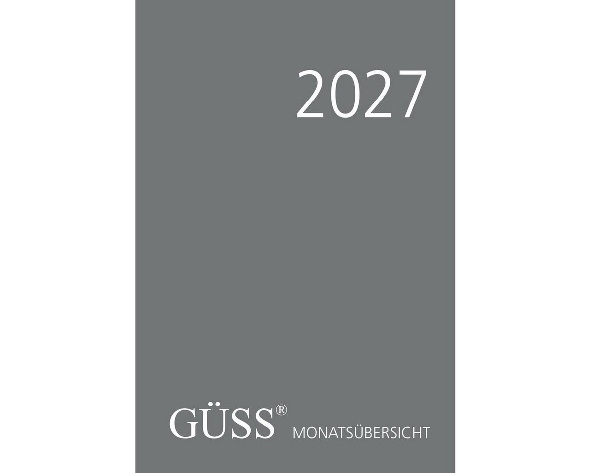 GÜSS Kalender Buchkalender Monatsübersicht 15x21cm 1 Monat/2 Seiten Softcover schwarz 2027 Bild 2