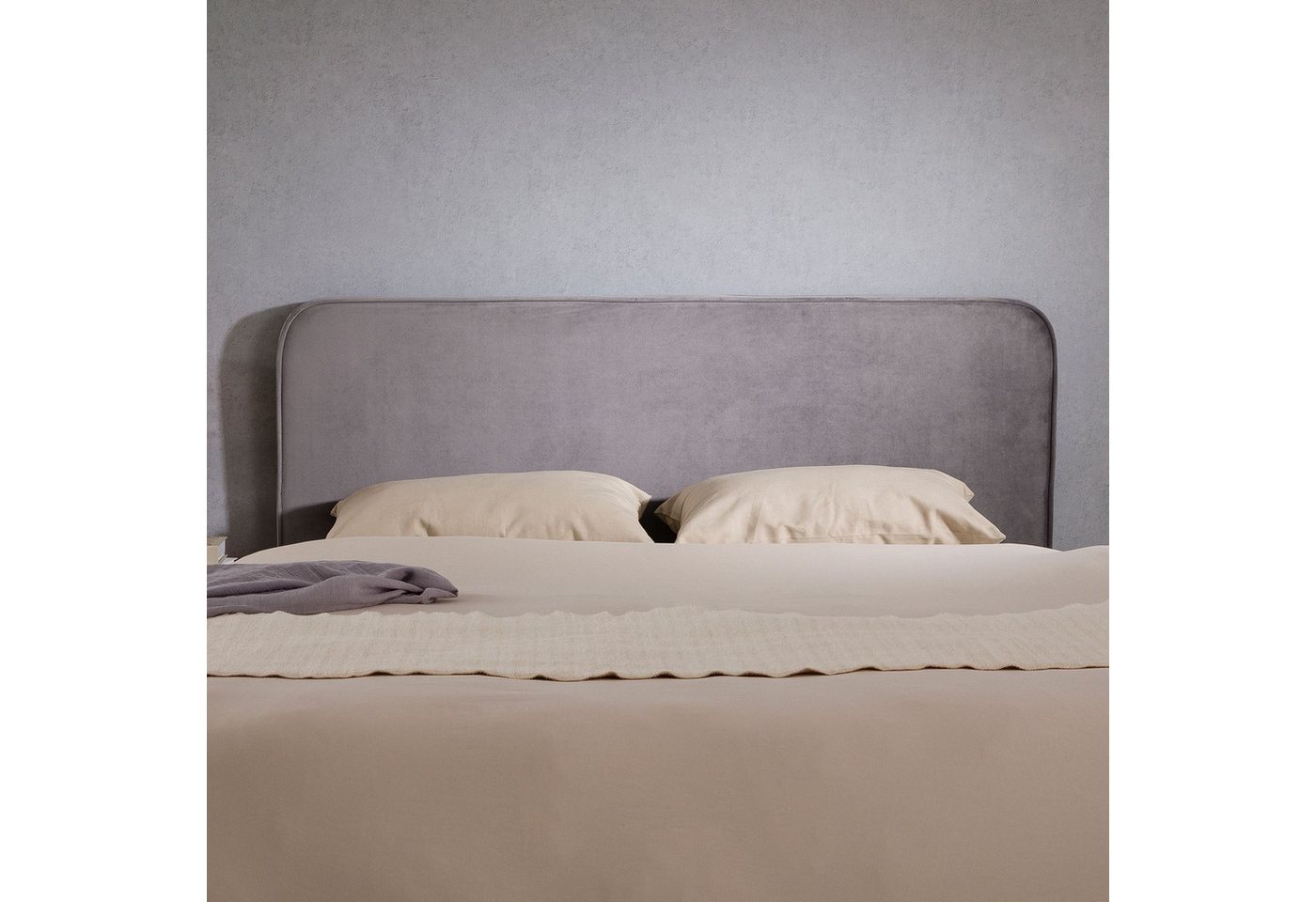 IDIMEX Kopfteil NOVARE, Bettkopfteil 160 cm, Kopfteil Headboard Wandmontage, Samt Stoff grau Bild 5