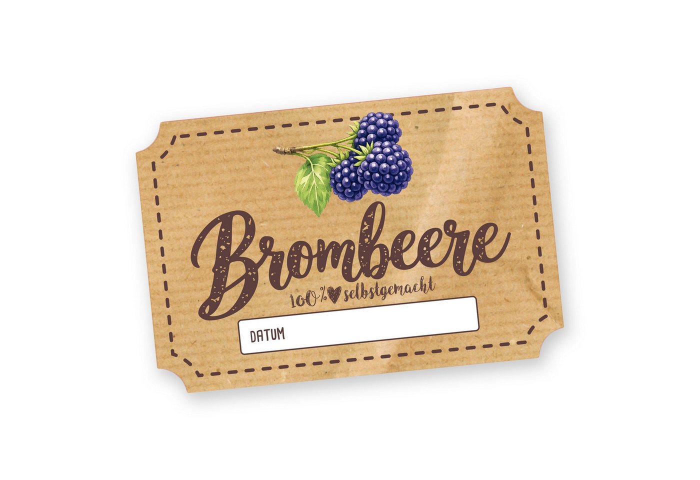 itenga Aufkleber Itenga 50 x Marmeladenetikett rechteckig 6x4cm Brombeere