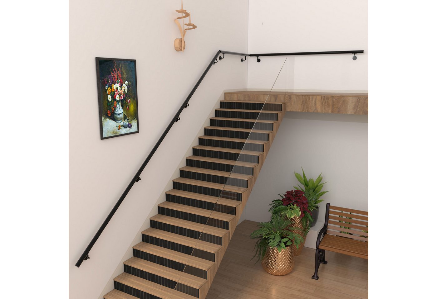 duschspa Treppengeländer Wandhandlauf Edelstahl Treppengeländer 80–240cm Handlauf Innen & Außen, 100 cm Länge, ist rostfrei