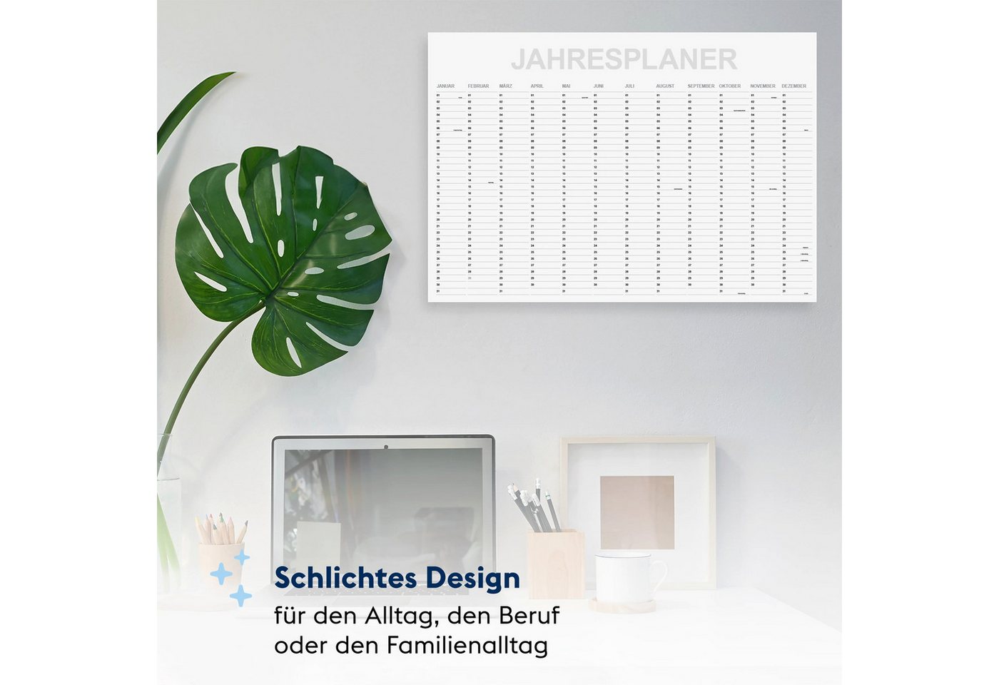 FLYERALARM Wandkalender abwischbarer Jahreskalender (100x70 cm) jahresunabhängig, Beschichtet zum Abwischen Bild 2