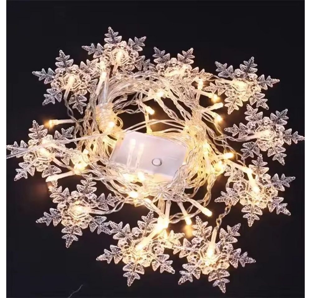 Montegoni Lichterkette Schneefloken Lichtvorhang 2,3m 8 Modi und EU-Stecker für Innenräume, 8 Programme, wasserabweisende Elemente, EU-Stecker Bild 5
