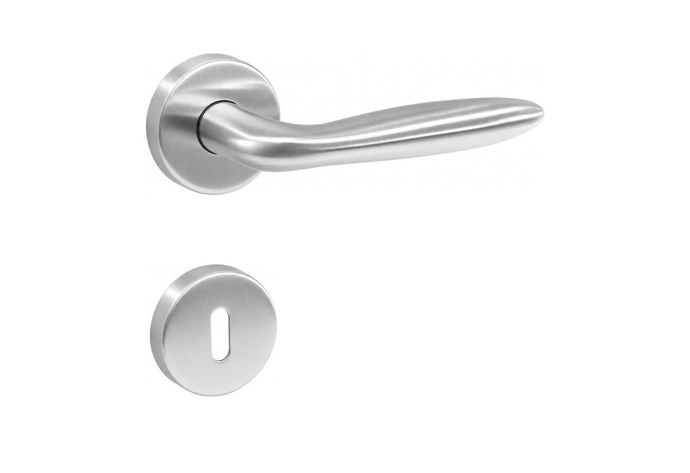 MeinTürgriff Drückergarnitur Estoril Edelstahl Türgriff für Innentüren L-Form Rosettengarnitur BB, Türdicke: 38-42 mm, Vierkantmaß: 8 mm Bild 3