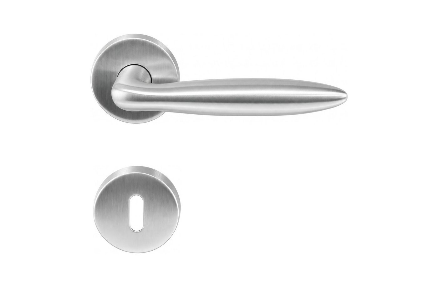 MeinTürgriff Drückergarnitur Estoril Edelstahl Türgriff für Innentüren L-Form Rosettengarnitur BB, Türdicke: 38-42 mm, Vierkantmaß: 8 mm Bild 4
