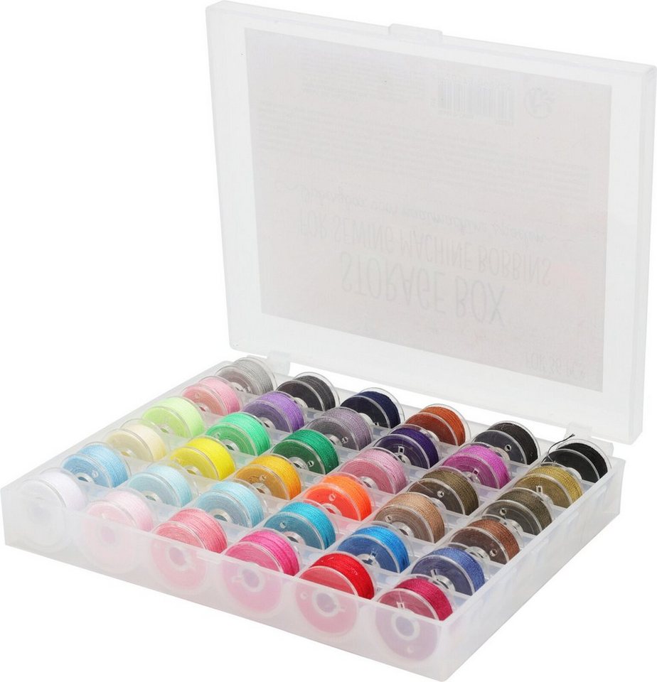 Koopman Nähspulenbox Bunt 14x12cm 36 Spulen Nähgarn, (Stück, 1-St., Packung), Nähset, Kunststoff, Zubehör Nähmaschine, Schatuelle