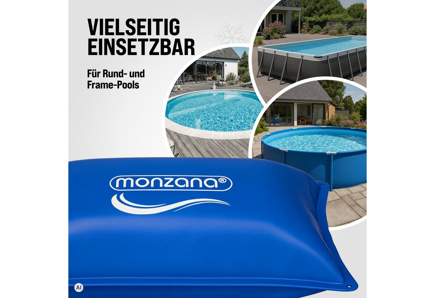 monzana Pool (1-tlg), XXXL 200x400cm Chlorbeständig Sicherheitsventil 4 Ösen Doppelnaht Pool Bild 3