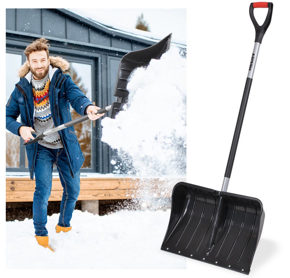 Hecht Schneeschieber Schneeschaufel Schneeschippe 5400 GT, 54,00 cm Arbeitsbreite, mit 106,00 cm langem Stiel, Stahlprofilkante - Kunststoff - Hohe Ränder