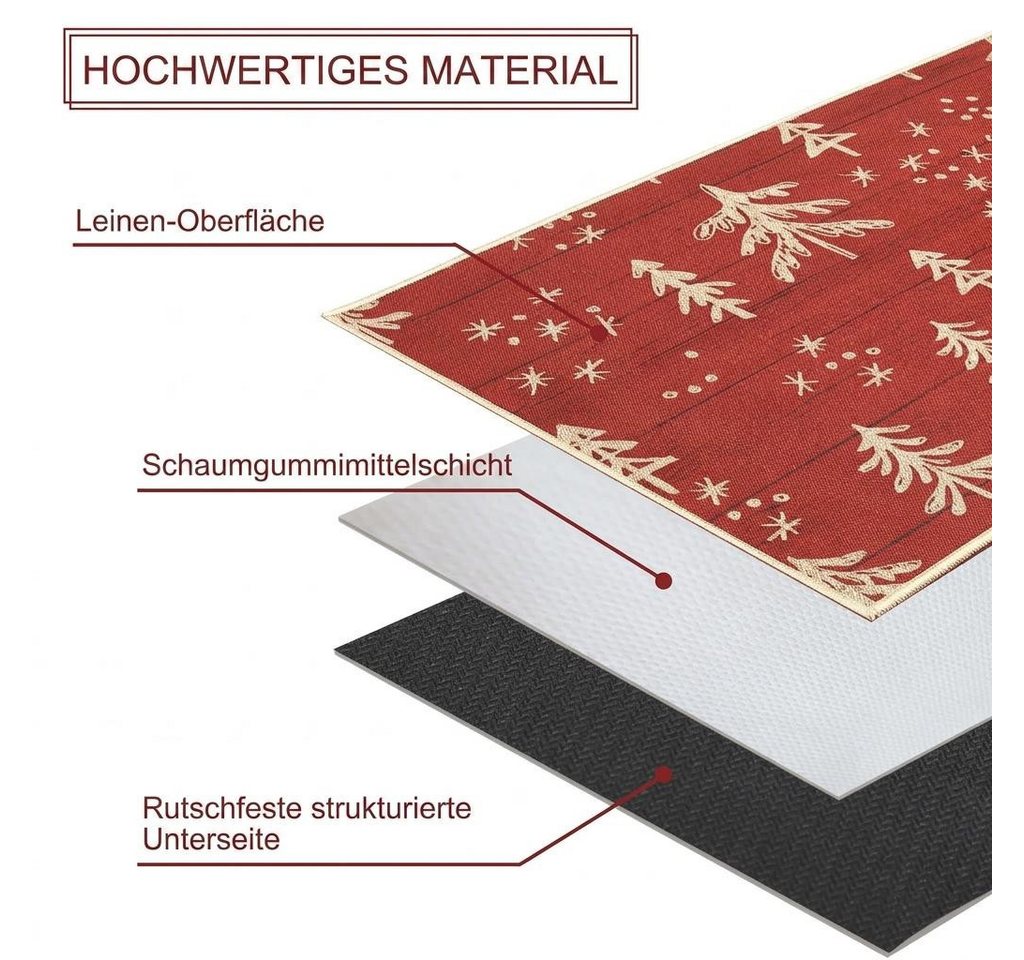 GarveeMore Fußmatte Weihnachtliche Fußmatte 40x60/40x80cm, rutschfest Silikonrücken, rutschfest, waschbar, abriebfest, haustierfreundlich Bild 2
